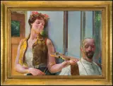 Jacek Malczewski, ZAUROCZENIE. AUTOPORTRET Z MARIĄ BALOWĄ, 1906, olej, tektura, drewno