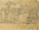 Jan Matejko, BATORY POD PSKOWEM, szkic do obrazu