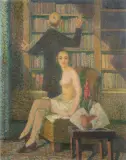 Jerzy von Hulewicz, W BIBLIOTECE. PIĘKNO I MĄDROŚĆ, 1937, olej, płótno