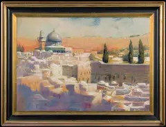 Adolf Behrman, JEROZOLIMA, 1929, pastel, gwasz, tempera, tektura