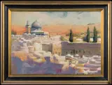 Adolf Behrman, JEROZOLIMA, 1929, pastel, gwasz, tempera, tektura