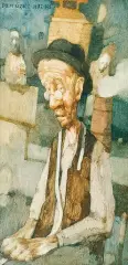 KRAWIEC by Jerzy Duda-Gracz, 1987, olej, płyta, sold Mar 2010