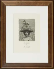 Dama w kapeluszu VII by Albín Brunovský, 1982, akwaforta, sucha igła, mezzotinta, papier, sold Feb 2010