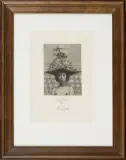 Albín Brunovský, Dama w kapeluszu VII, 1982, akwaforta, sucha igła, mezzotinta, papier