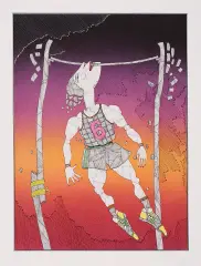 Dmitrij Markelov, Skoczek wzwyż, 1996, tusz pióro, akwarela, papier