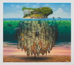 Jacek Yerka, Teoria Wegenera, 2001, giclée, papier