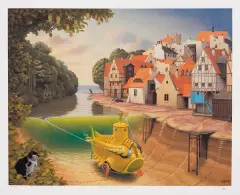 Jacek Yerka, Przypływ, 2008, giclée, papier