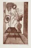Andrzej Tadeusz Kotkowski, Gerbera, 1998, akwaforta, akwatinta sepiowa, papier
