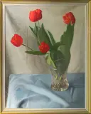 Kazimierz Poczmański, TULIPANY, 1971, olej, płótno