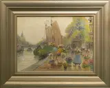 TARG KWIETNY NAD KANAŁEM by Franz Max Richter-Reich, olej, płótno, offered Dec 2009
