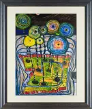 Jardin Publique by Friedensreich Hundertwasser, 1977-78, offset barwny, papier, sold Dec 2009