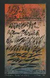 Janina Kraupe, Preludium Bacha, 1981, linoryt barwny, papier czarny