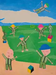 Zbigniew Krygier, Zabawa w Zająca, 2008, olej, płótno