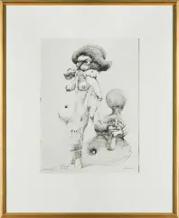Jan Lebensztejn, Guru V, 1965, tusz pióro, papier