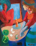 Yannick Leider, Wróżba, 1995, olej, płótno