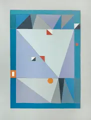Jerzy Nowosielski, Kompozycja abstrakcyjna, 1997, serigrafia barwna, papier jasnoszary