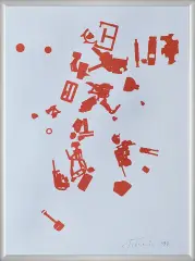 Znaki by Jan Tarasin, 1990, serigrafia jednobarwna, papier, sold Dec 2009