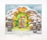 Niespodziewany atak zimy by Jacek Yerka, kredki, papier, sold Dec 2009