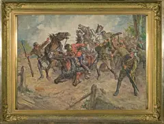 EPIZOD Z WOJNY 1920 ROKU by Stanisław Kaczor-Batowski, 1923, olej, płótno, offered Dec 2009