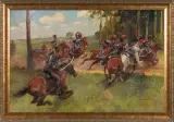 Antoni Trzeszczkowski, POTYCZKA, olej, tektura