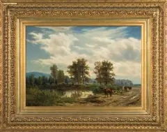 Julius Schönrock, PO DESZCZU, 1874, olej, płótno