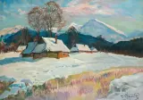 Michał Stańko, PIERWSZE KROKUSY, ok. 1950, olej, płyta