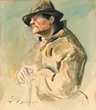 PORTRET MĘŻCZYZNY by Julian Fałat, 1918, akwarela, papier, sold Dec 2009