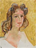 Henryk Gotlib, PORTRET NA ŻÓŁTYM TLE, olej, płyta