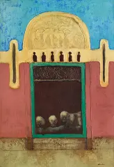Jan Lebensztejn, CASBAH, 1971, olej, płótno