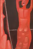 AKT Z LUSTREM by Jerzy Nowosielski, 1976, olej, płótno, sold Nov 2009