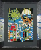 CHIŃCZYK W TROPIKACH by Friedensreich Hundertwasser, 1987, offset barwny, papier, sold Nov 2009