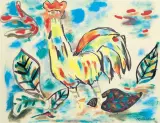 Mariano Rodríguez, KOGUT, 1976, tusz, akwarela, gwasz, papier