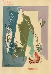 Stefan Wegner, PEJZAŻ, ok. 1948-1950, akwarela, gwasz, karton