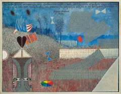 Zbigniew Makowski, JEST W BURZY COŚ BEZSENSOWNEGO…, 1978, olej, płyta pilśniowa