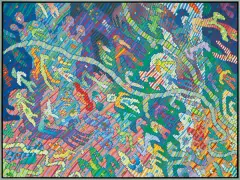 DUCHY W RAJU by Jan Dobkowski, 1993, akryl, płótno, sold Nov 2009