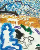 Mariusz Woszczyński, BIAŁY PEJZAŻ POŁUDNIOWY, 1999, akryl, płótno