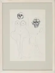 Kompozycja by Jan Lebensztejn, koniec lat 60. XX w., ołówek, długopis, papier, sold Nov 2009