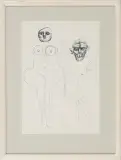 Kompozycja by Jan Lebensztejn, koniec lat 60. XX w., ołówek, długopis, papier, sold Nov 2009