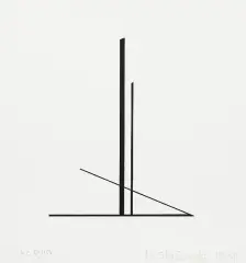 Kompozycja by Henryk Stażewski, 1984, serigrafia, karton, sold Nov 2009