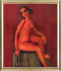 Mira Andrzejewska Kalkowska, Akt w czerwieni, 2009, olej, płótno