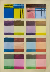 Zofia Artymowska, Kompozycja geometryczna, gwasz, akwarela, karton