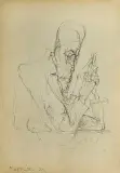 Bez tytułu by Zdzisław Beksiński, 1988, długopis, papier kremowy, sold Oct 2009