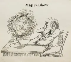 Map (et) show by Jerzy Flisak, tusz pióro, papier kremowy, offered Oct 2009