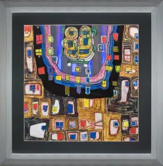 Friedensreich Hundertwasser, Narodziny samochodu, 1987, offset barwny, papier