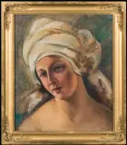 Irena Łuczyńska-Szymanowska, AUTOPORTRET, przed 1920, olej, tektura