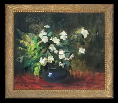 Stanisław Fabijański, JAŚMINY, 1911, gwasz, akwarela, pastel, papier