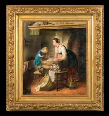 Fritz Gerhardt, DWIE PRACZKI, 1855, olej, płótno