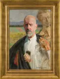 Jacek Malczewski, AUTOPORTRET Z MUZĄ, 1924, olej, płótno