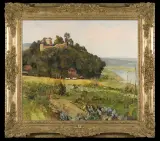 Josef Burger, RUINY ZAMKU W POLLE NAD WEZERĄ, olej, płótno