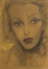 Stanisław Ignacy Witkiewicz, PORTRET MARII DĄBROWIECKIEJ, 12. I 1938, pastel, papier